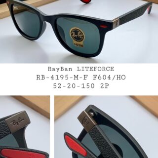 RB 4195 BLACK GLASS LENS WAYFARER UV-400 SUNGLASSES