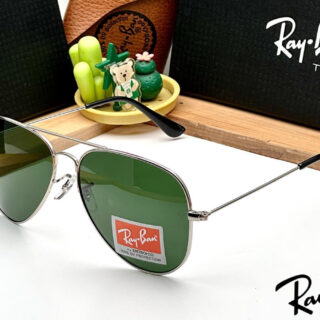 RB Aviator Classic Silver G-15 UV-400 Sunglasses