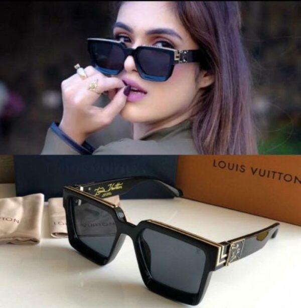 Lv full black sunglasses unisex - Image 4