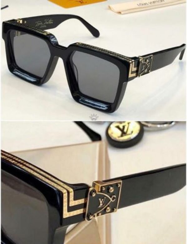 Lv full black sunglasses unisex - Image 2