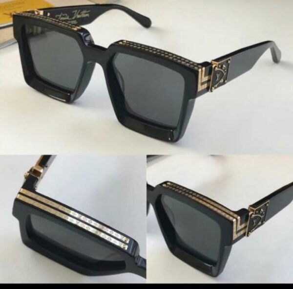 Lv full black sunglasses unisex - Image 3
