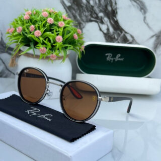 RB #2 METAL SILVER BROWN UV-400 SUNGLASSES