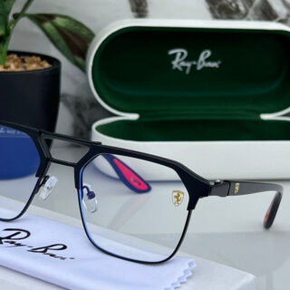 RB #4 METAL BLACK BLUE CUT UV-400 SUNGLASSES