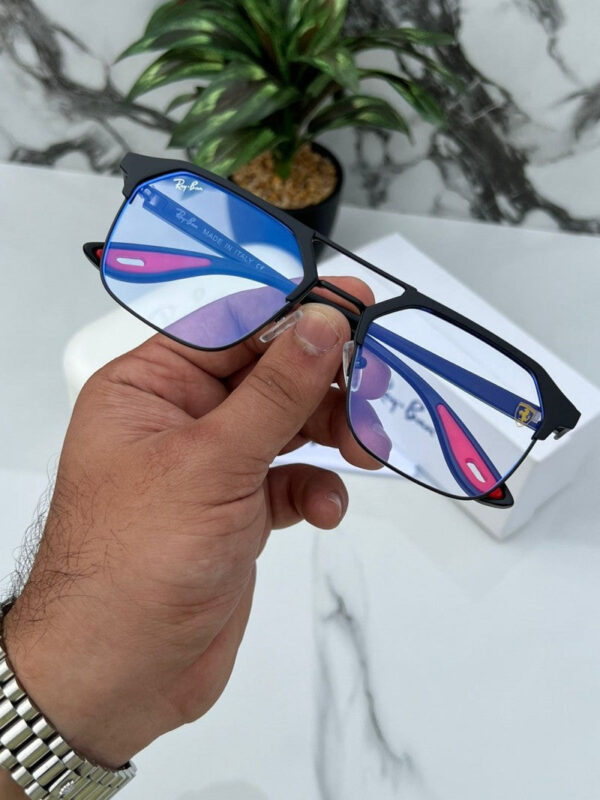 RB #4 METAL BLACK BLUE CUT UV-400 SUNGLASSES - Image 2