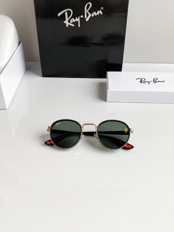 RB #2 METAL GOLD GREEN UV-400 SUNGLASSES - Image 7