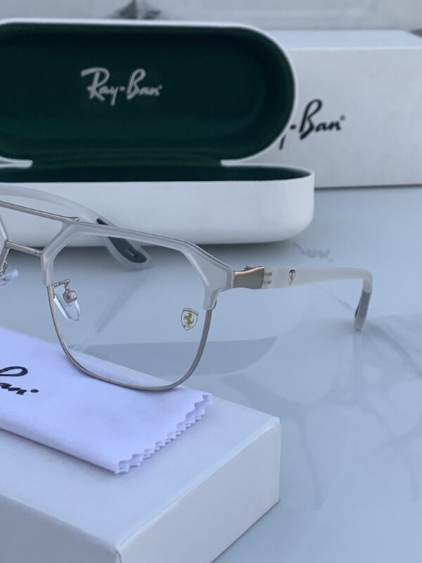 RB #4 METAL WHITE BLUE CUT UV-400 SUNGLASSES - Image 3