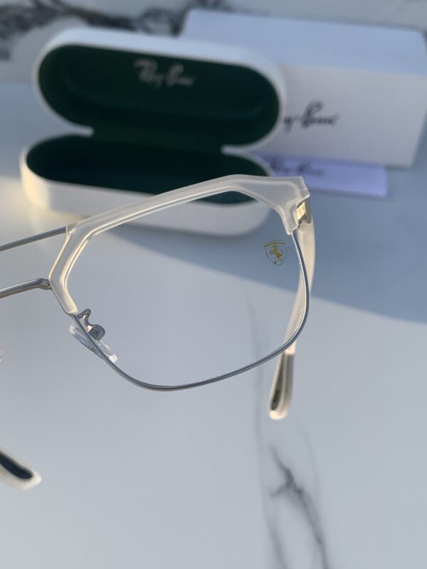 RB #4 METAL WHITE BLUE CUT UV-400 SUNGLASSES - Image 6