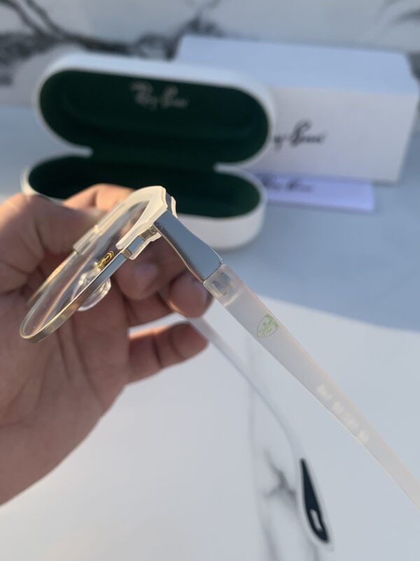 RB #4 METAL WHITE BLUE CUT UV-400 SUNGLASSES - Image 8