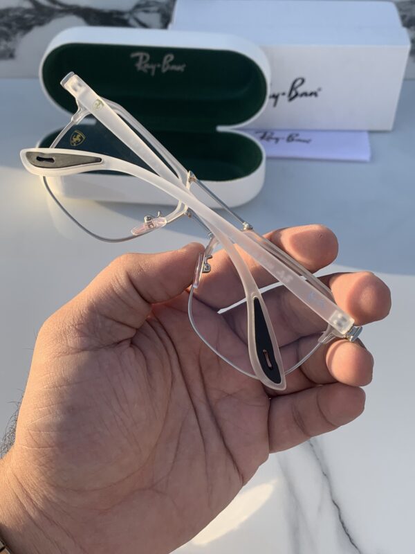 RB #4 METAL WHITE BLUE CUT UV-400 SUNGLASSES - Image 4
