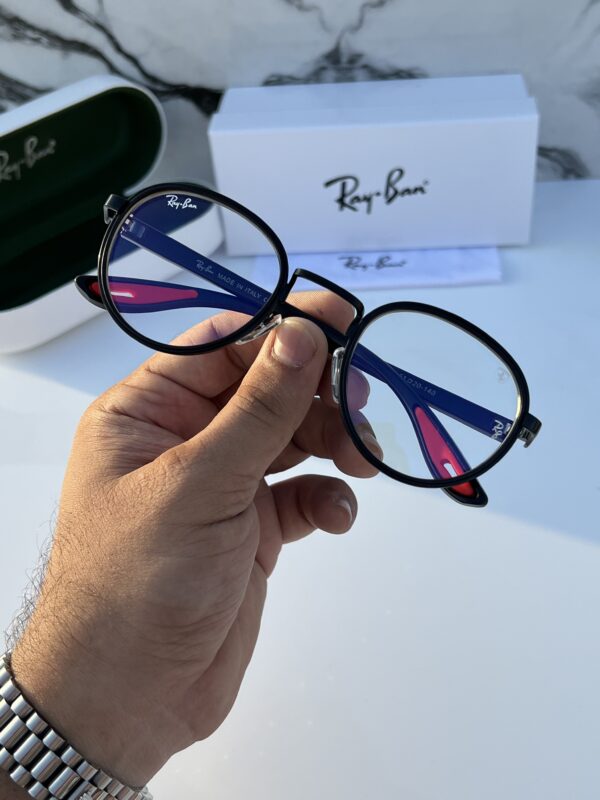 RB #2 METAL BLACK BLUE CUT SUNGLASSES - Image 3