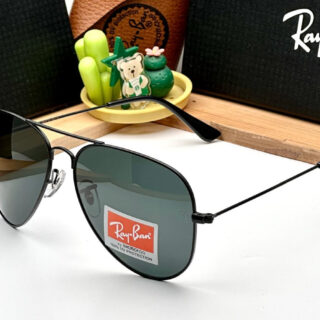 RB Aviator Classic Black Black UV-400 Sunglasses