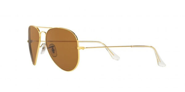 RB Aviator Classic Gold Brown UV-400 Sunglasses - Image 3