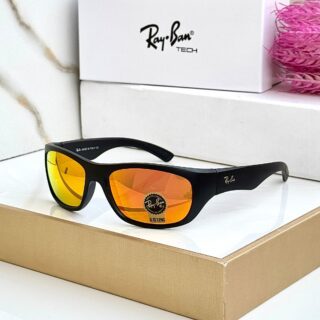 RB 4177 BLACK ORANGE MIRROR UV-400 SUNGLASSES