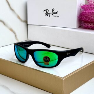RB 4177 BLACK GREEN MIRROR UV-400 SUNGLASSES