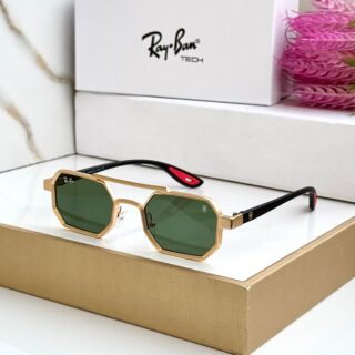 RB #5 METAL GOLD GREEN UV-400 SUNGLASSES