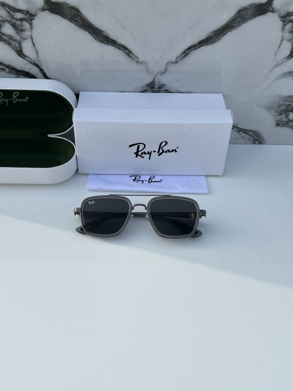 RB #6 METAL GREY BLACK UV-400 SUNGLASSES - Image 4