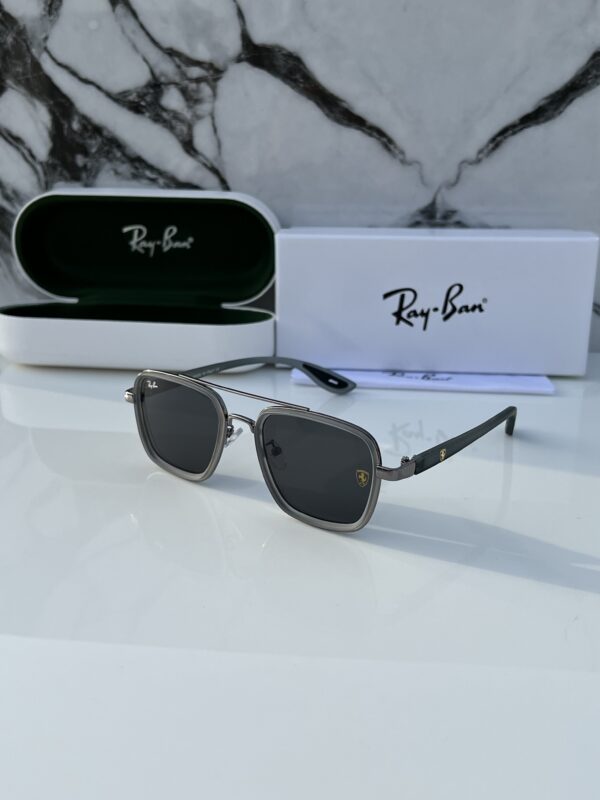 RB #6 METAL GREY BLACK UV-400 SUNGLASSES - Image 8