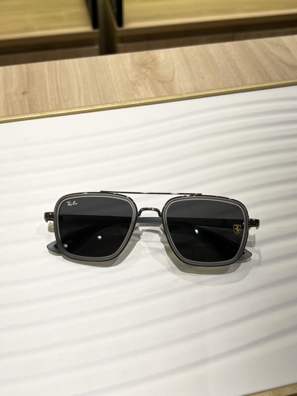 RB #6 METAL GREY BLACK UV-400 SUNGLASSES - Image 9