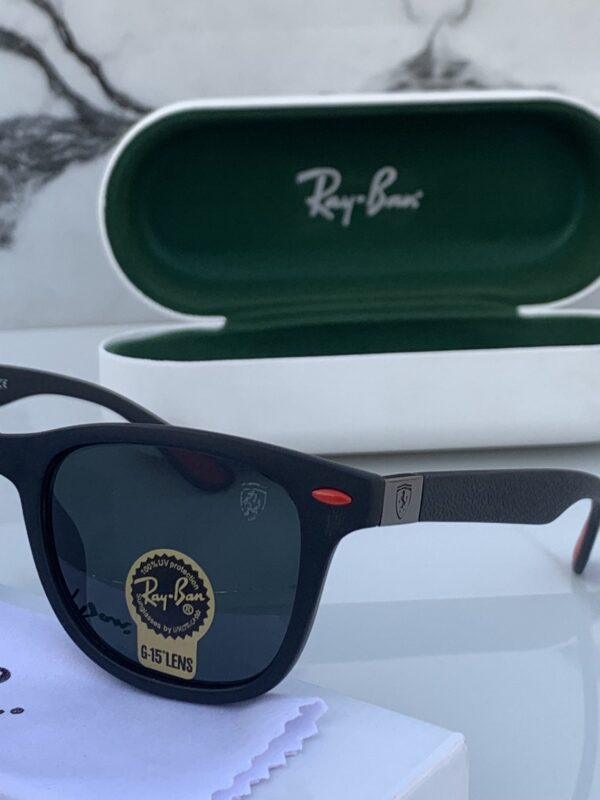 RB 4195 BLACK GLASS LENS WAYFARER UV-400 SUNGLASSES - Image 5