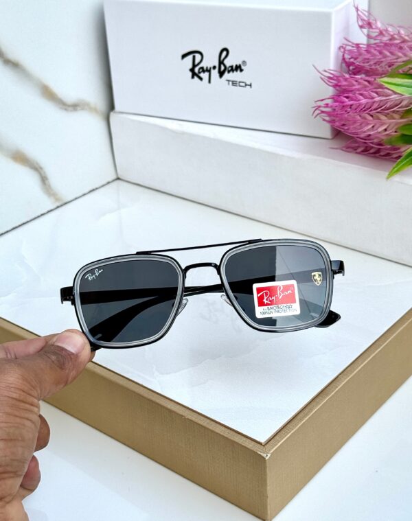 RB #6 METAL BLACK BLACK GREY BLACK UV-400 SUNGLASSES - Image 4