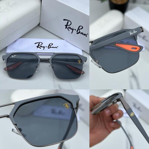 RB #4 METAL GREY BLACK UV-400 SUNGLASSES - Image 2
