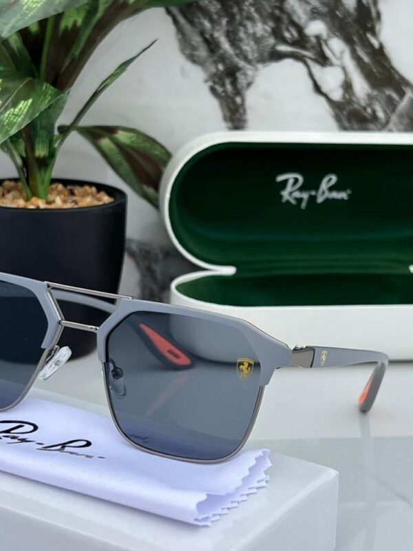 RB #4 METAL GREY BLACK UV-400 SUNGLASSES - Image 5