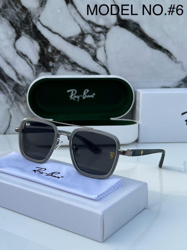 RB #6 METAL BLACK BLACK GREY BLACK UV-400 SUNGLASSES - Image 6