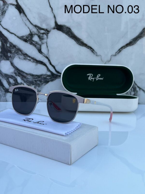 RB #3 METAL GREY BLACK UV-400 SUNGLASSES - Image 5