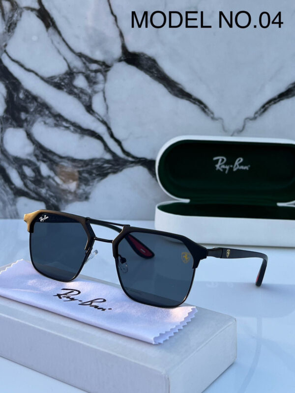 RB #4 METAL FULL BLACK POLARISED SUNGLASSES - Image 6