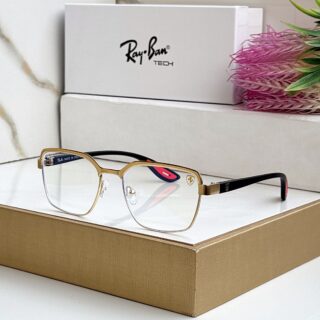 RB #7 METAL GOLD BLUE CUT SUNGLASSES