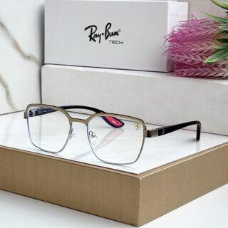 RB #7 METAL SILVER BLUE CUT SUNGLASSES