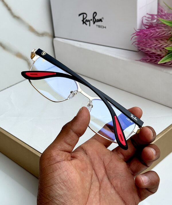 RB #7 METAL GOLD BLUE CUT SUNGLASSES - Image 4